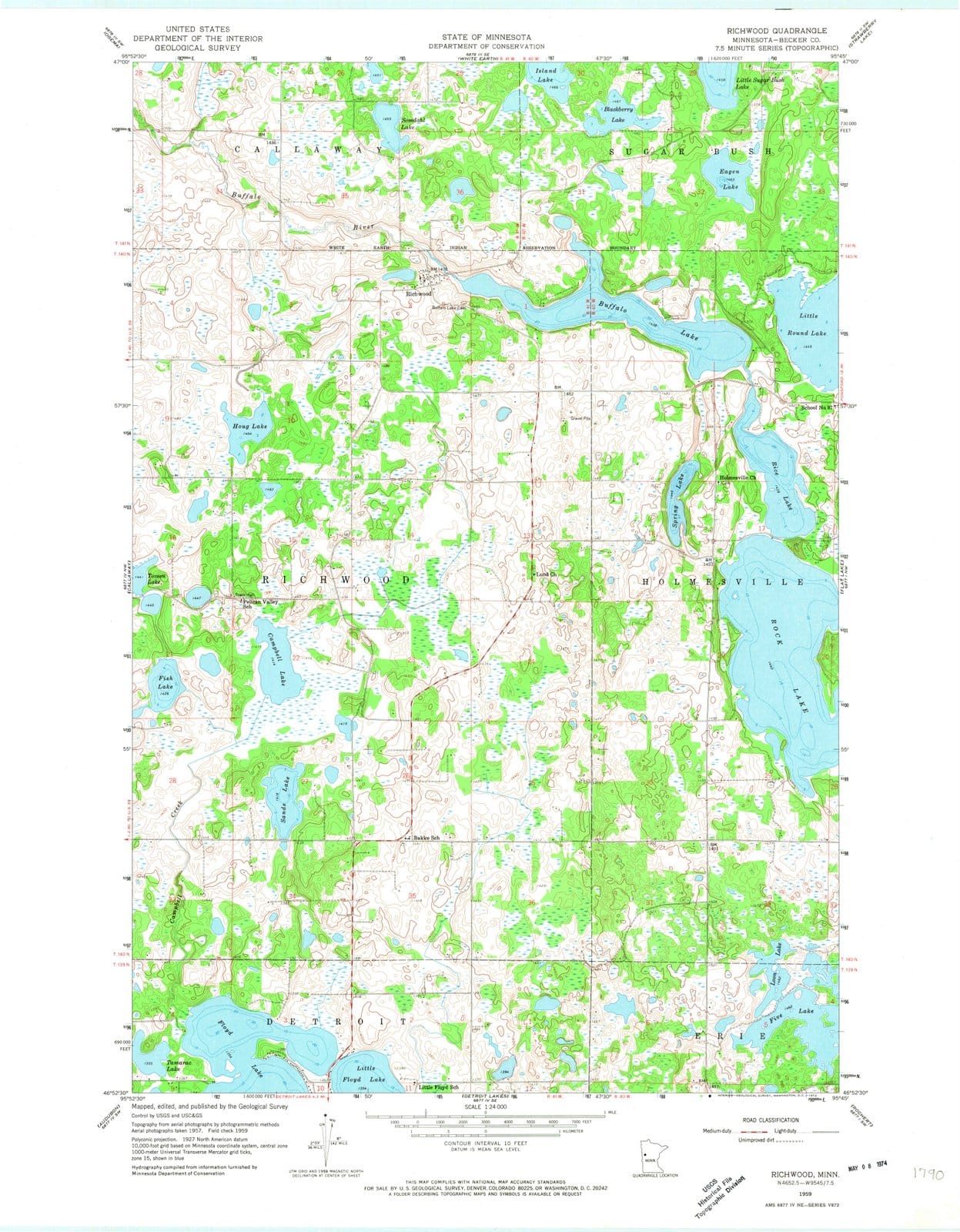 1959 Richwood, MN - Minnesota - USGS Topographic Map