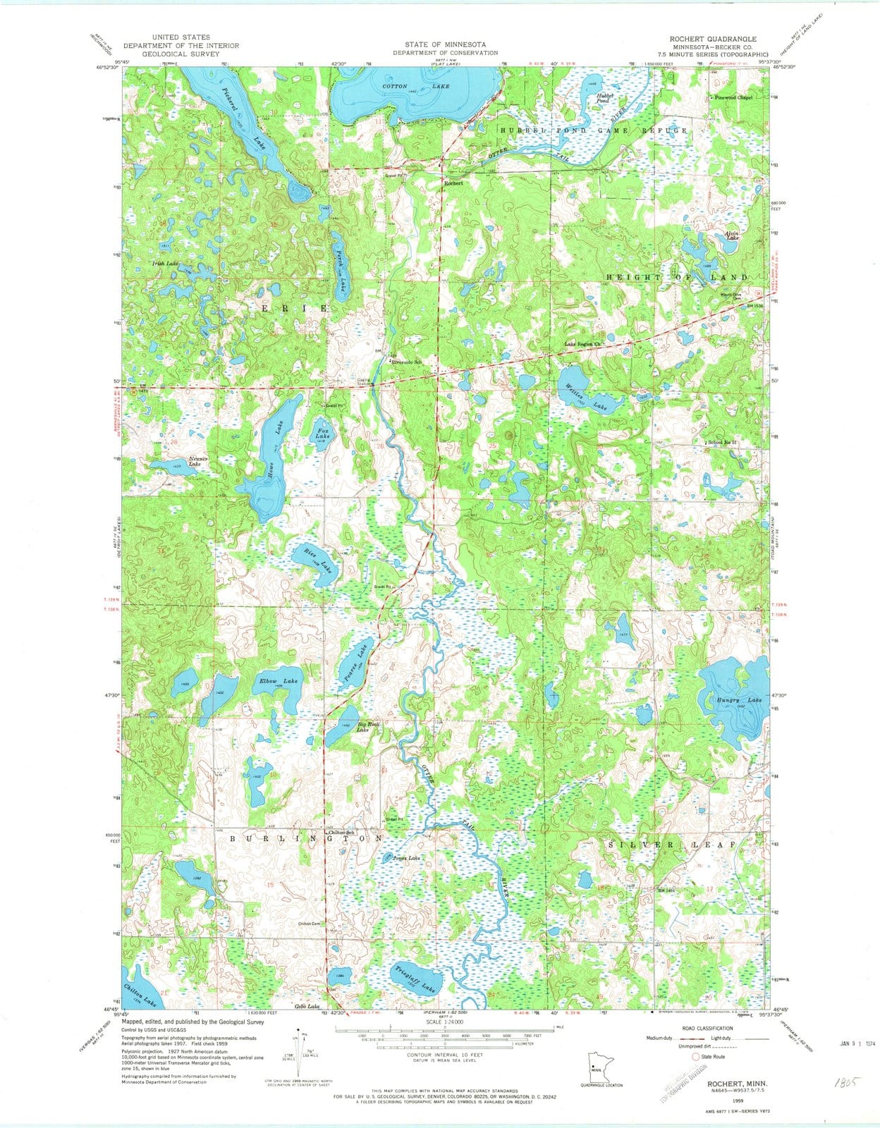 1959 Rochert, MN - Minnesota - USGS Topographic Map