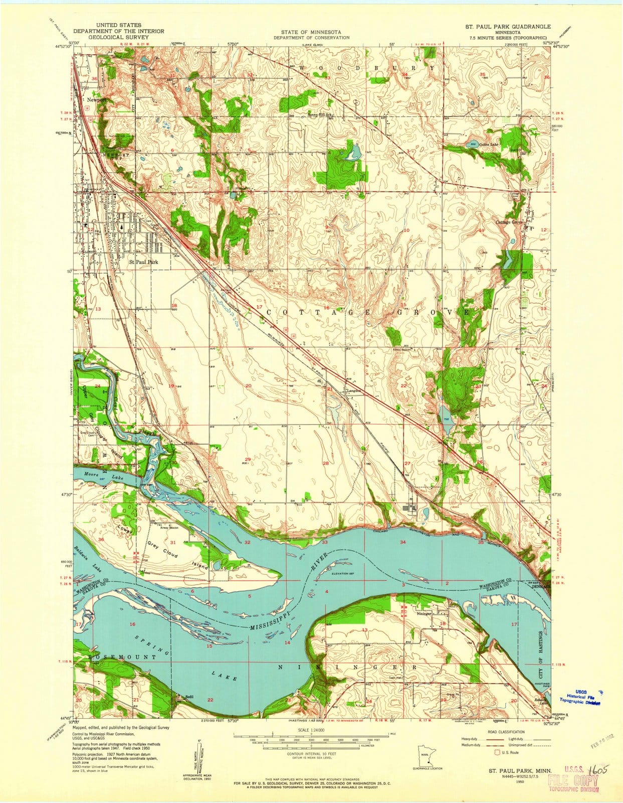 1950 St Paul Park, MN - Minnesota - USGS Topographic Map