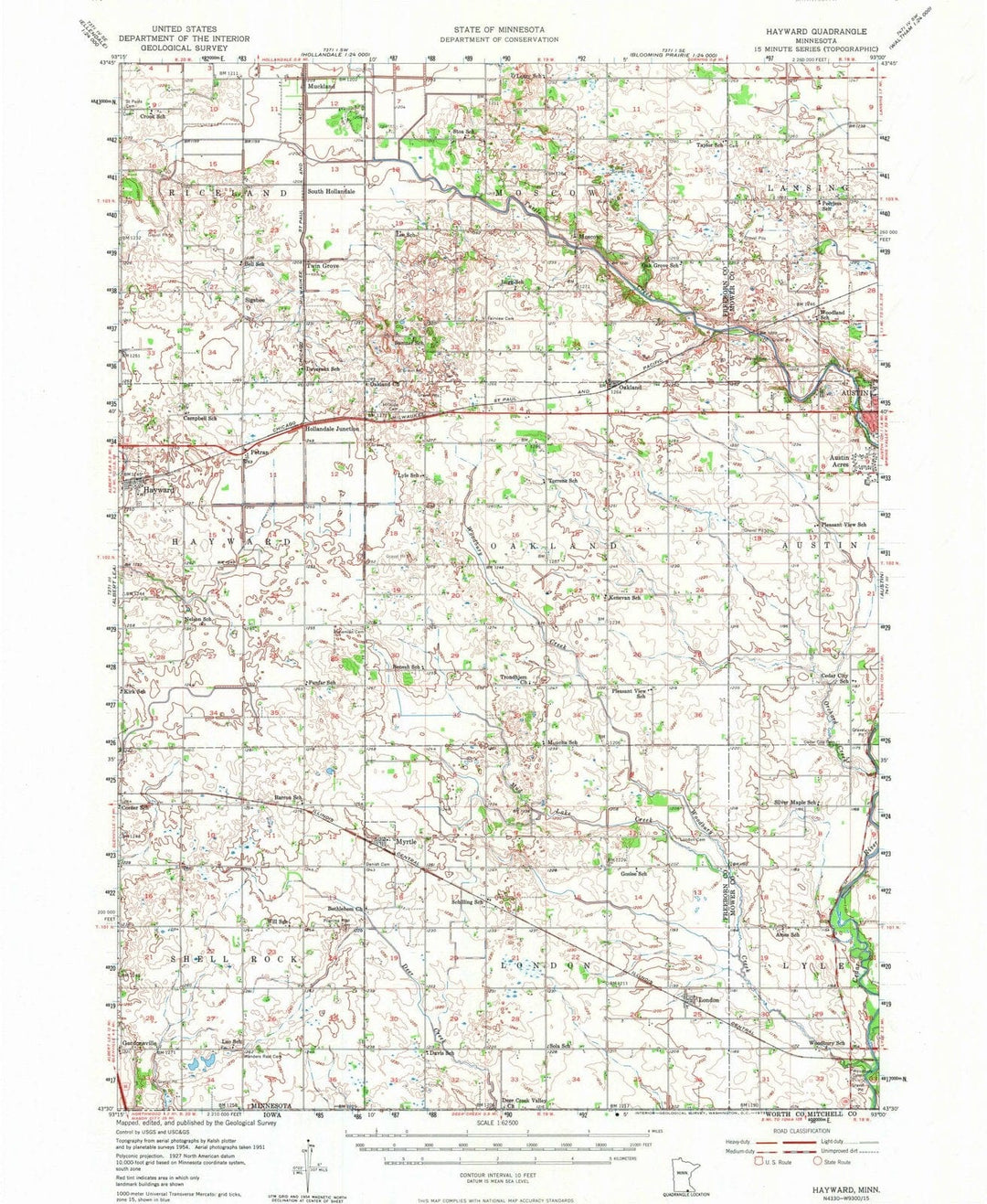 1954 Hayward, MN - Minnesota - USGS Topographic Map