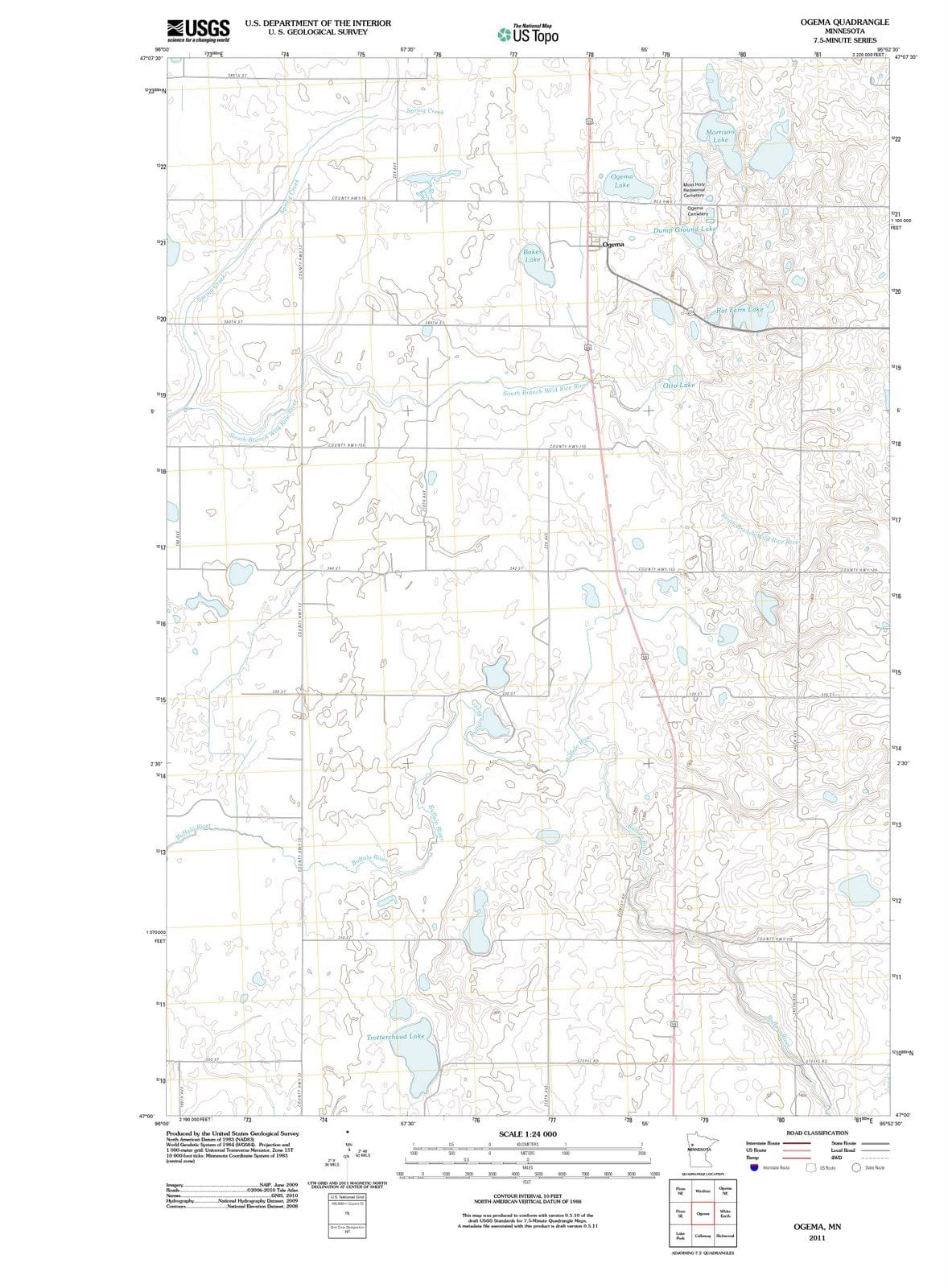 2011 Ogema, MN - Minnesota - USGS Topographic Map