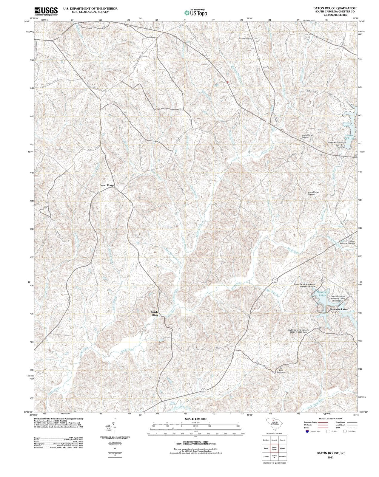 2011 Baton Rouge, SC - South Carolina - USGS Topographic Map