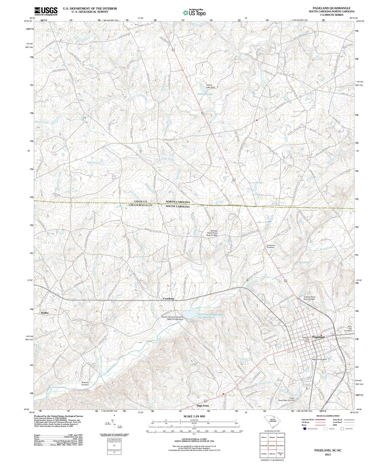 2011 Pageland, SC - South Carolina - USGS Topographic Map