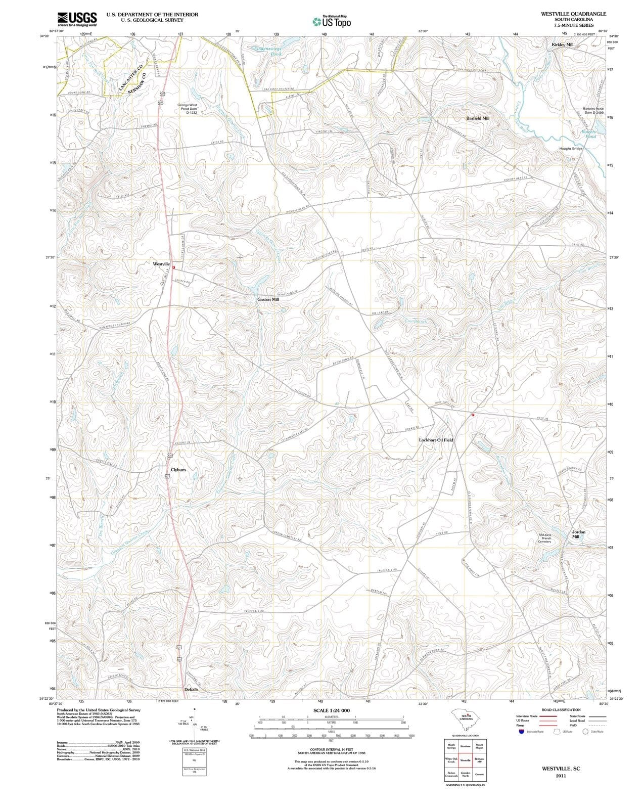 2011 Westville, SC - South Carolina - USGS Topographic Map