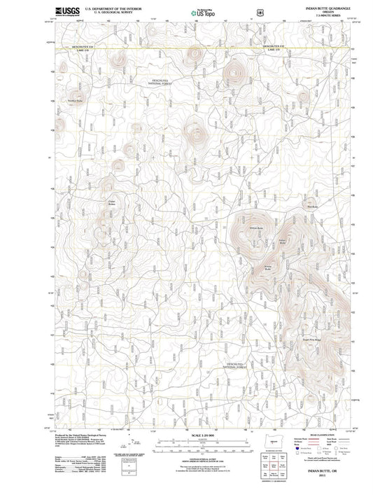 2011 Indian Butte, OR - Oregon - USGS Topographic Map