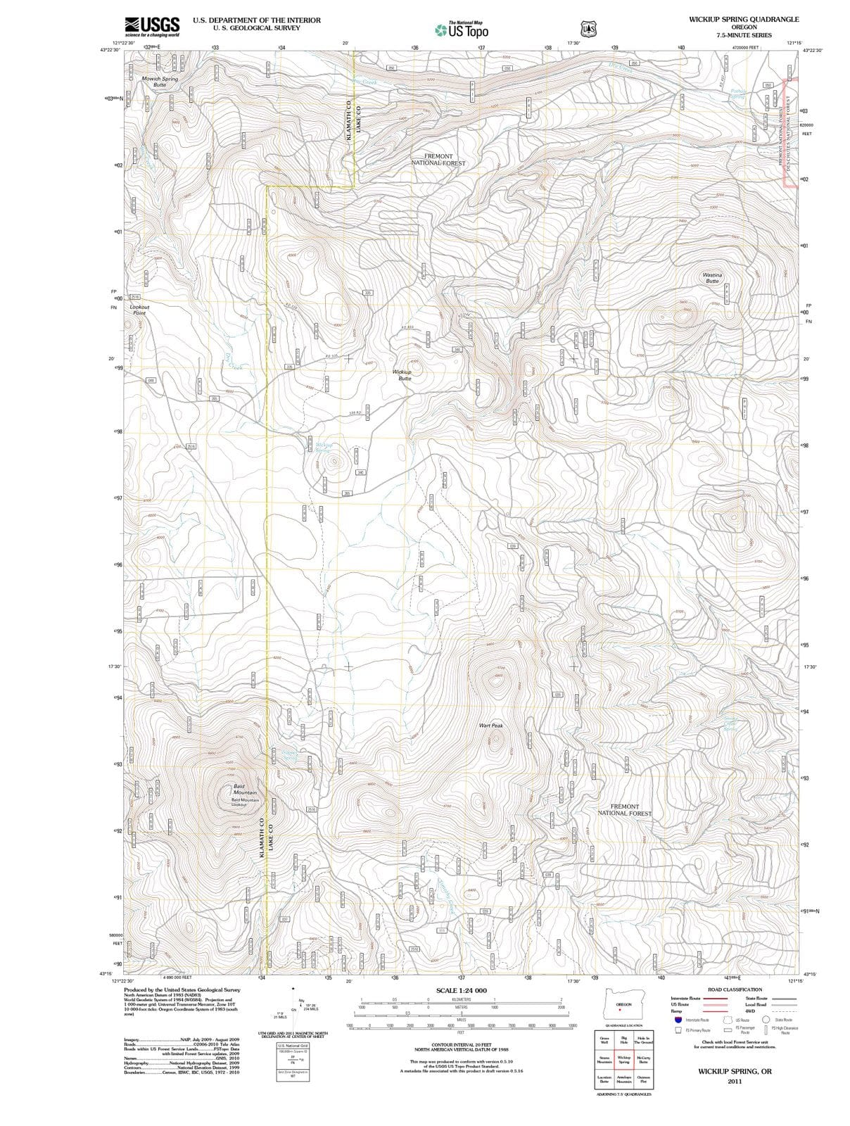 2011 Wickiup Spring, OR - Oregon - USGS Topographic Map