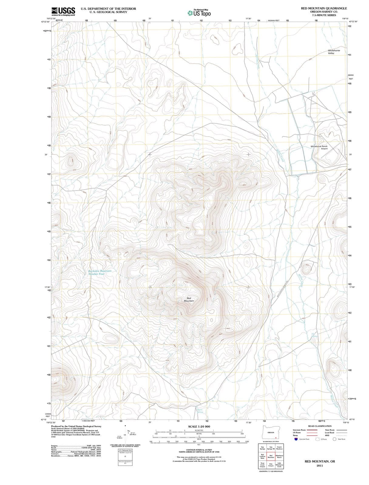 2011 Red Mountain, OR - Oregon - USGS Topographic Map
