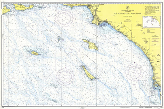 Historic Nautical Map - San Diego To Santa Rosa Island, 1947 NOAA Chart - California (CA) - Vintage Wall Art