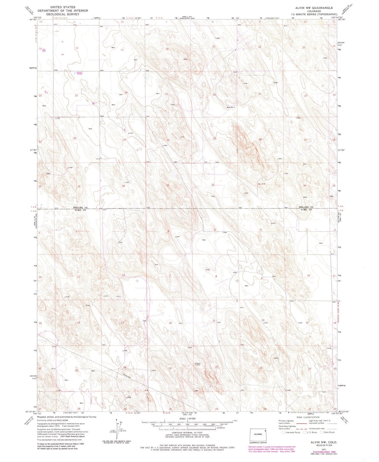 1971 Alvin, CO - Colorado - USGS Topographic Map