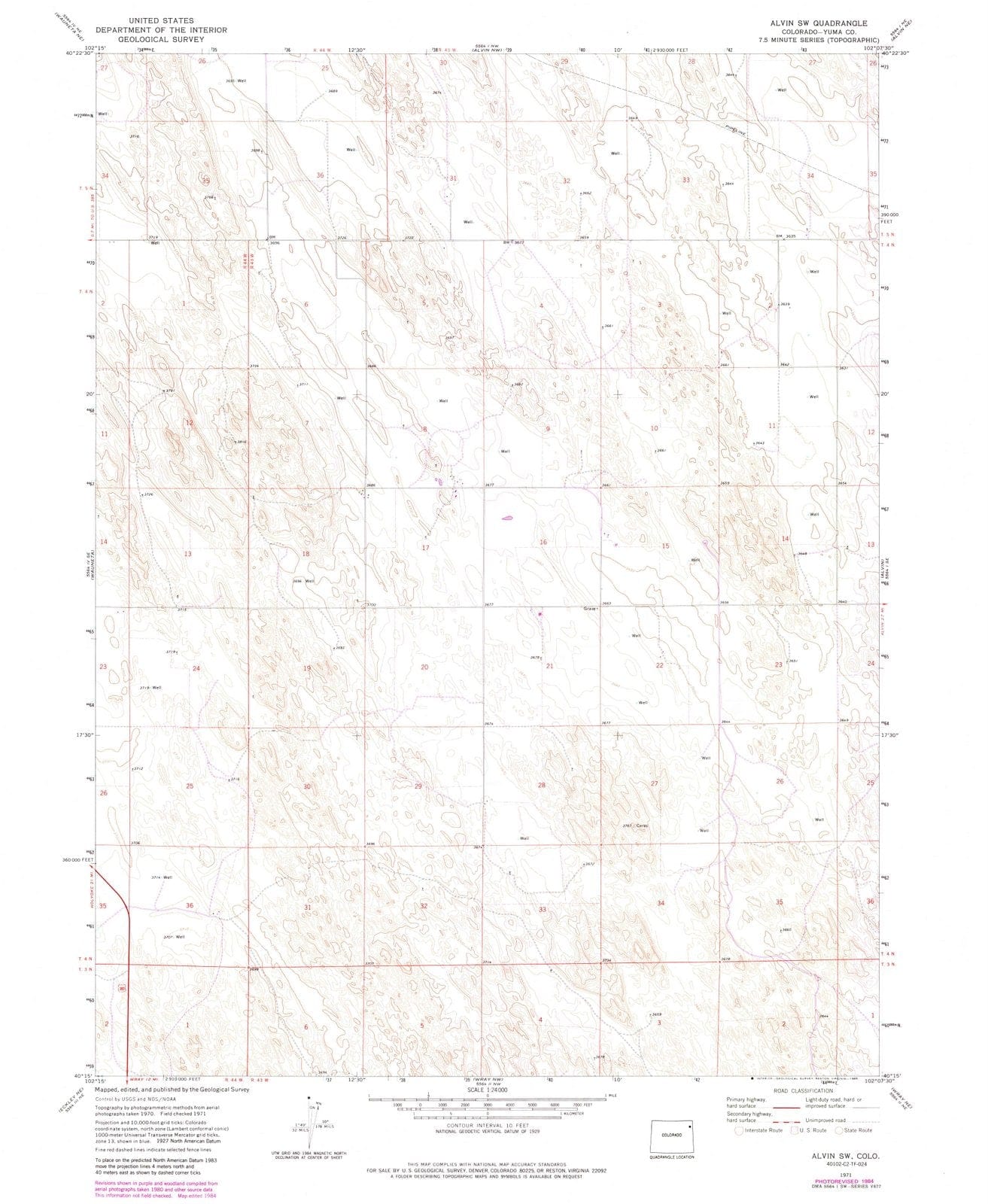 1971 Alvin, CO - Colorado - USGS Topographic Map