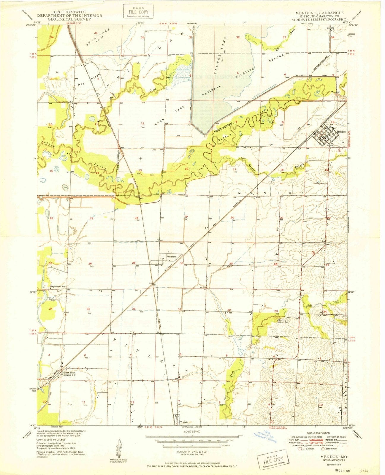 1949 Mendon, MO - Missouri - USGS Topographic Map