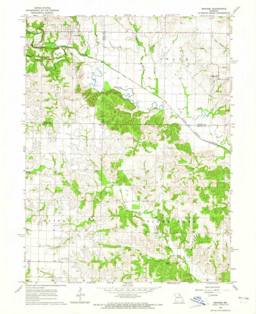 1964 Newark, MO - Missouri - USGS Topographic Map