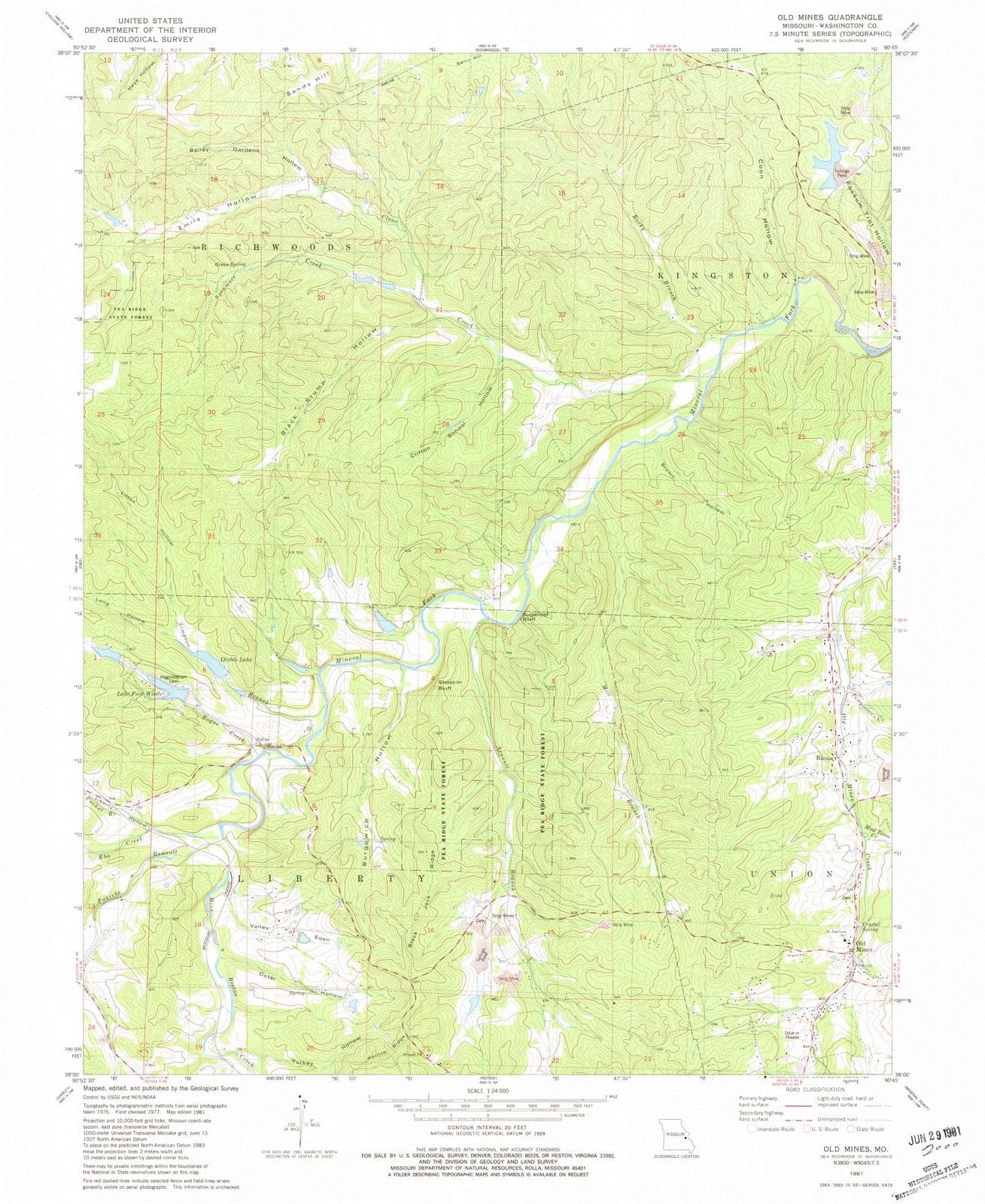 1981 Old Mines, MO - Missouri - USGS Topographic Map