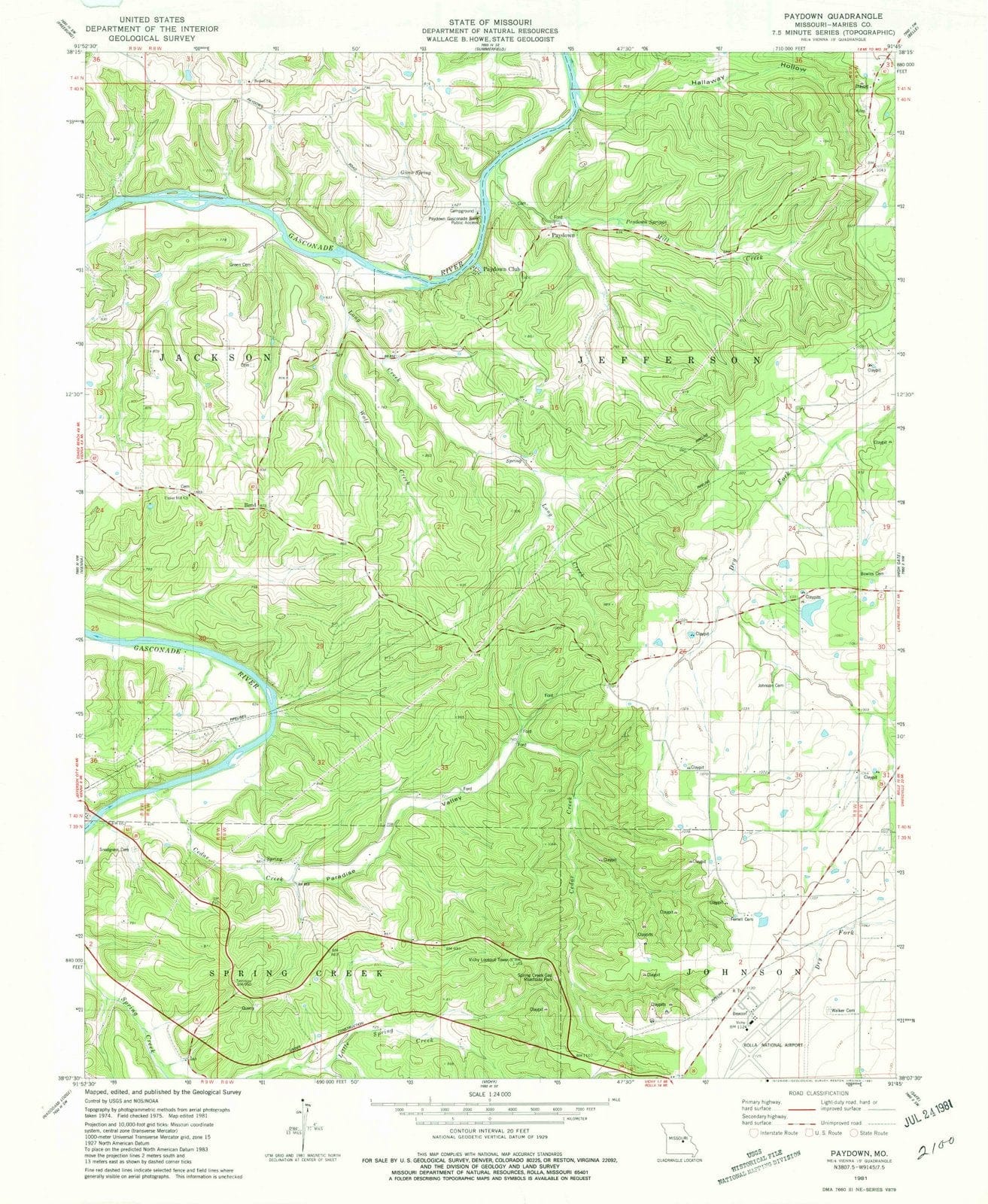 1981 Paydown, MO - Missouri - USGS Topographic Map