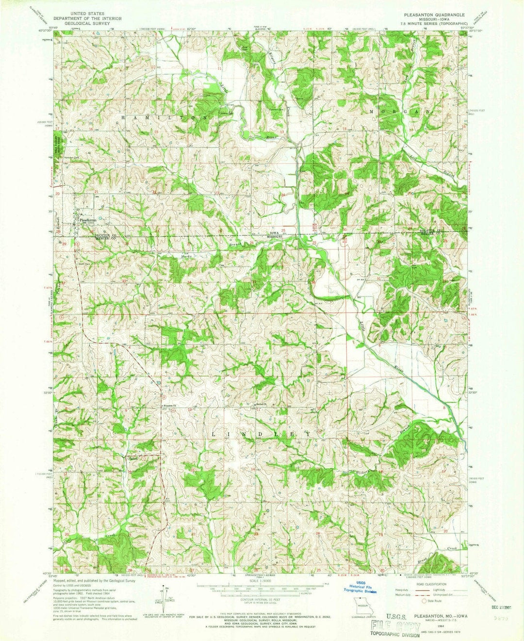 1964 Pleasanton, IA - Iowa - USGS Topographic Map