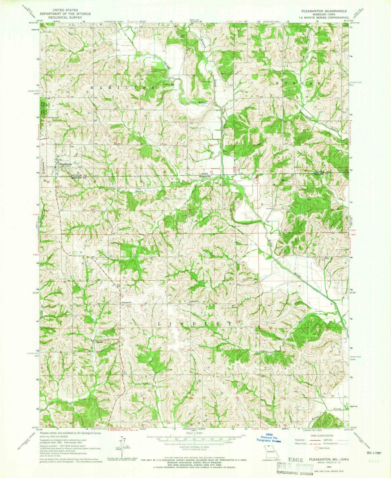 1964 Pleasanton, IA - Iowa - USGS Topographic Map