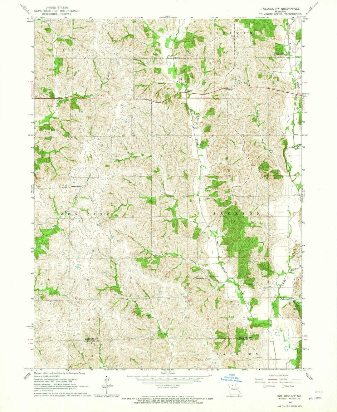1964 Pollock, MO - Missouri - USGS Topographic Map