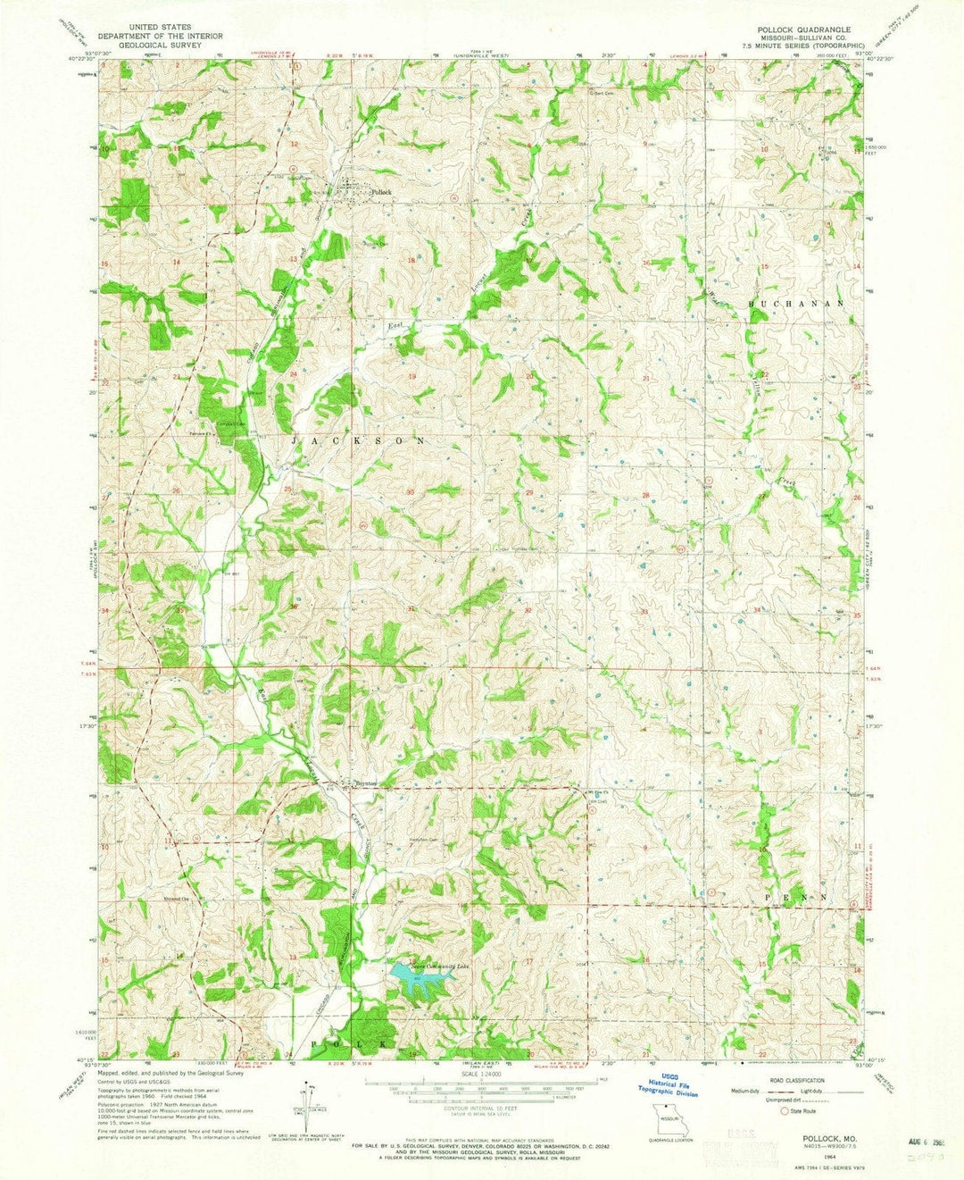 1964 Pollock, MO - Missouri - USGS Topographic Map