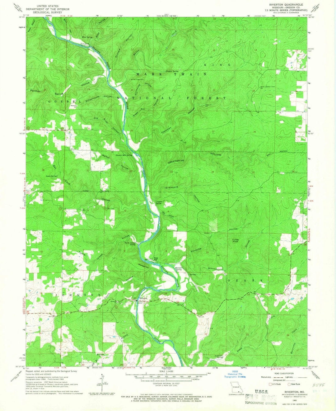 1965 Riverton, MO - Missouri - USGS Topographic Map