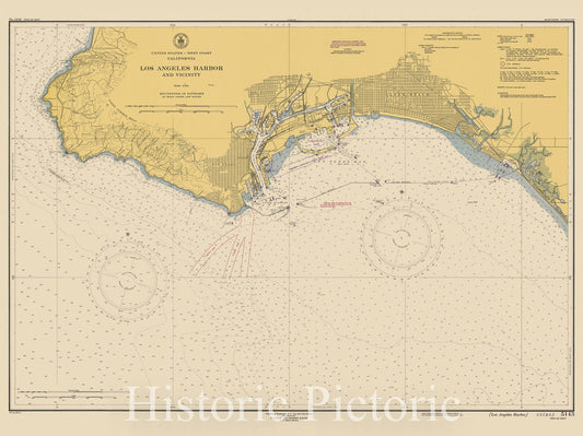 Historic Nautical Map - Los Angeles Harbor, 1948 NOAA Chart - California (CA) - Vintage Wall Art