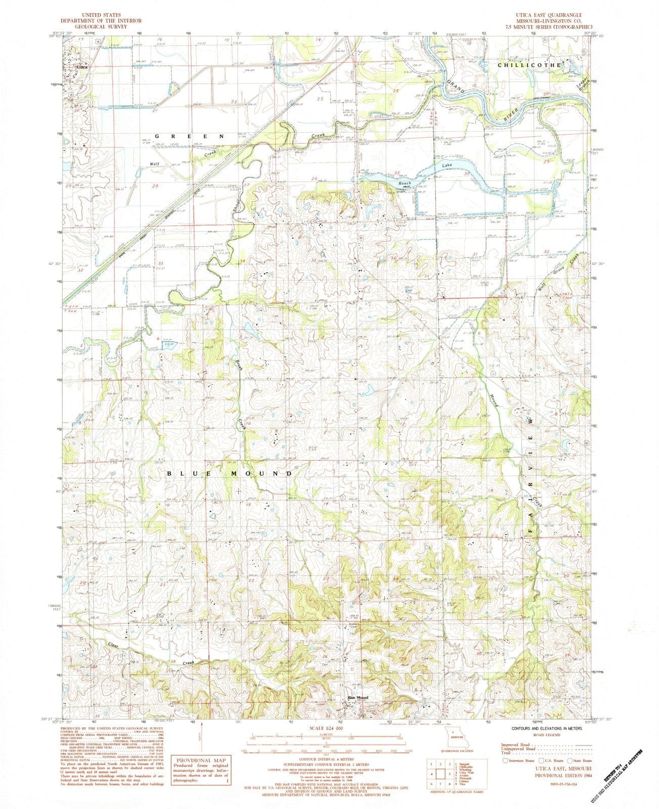 1984 Utica East, MO - Missouri - USGS Topographic Map