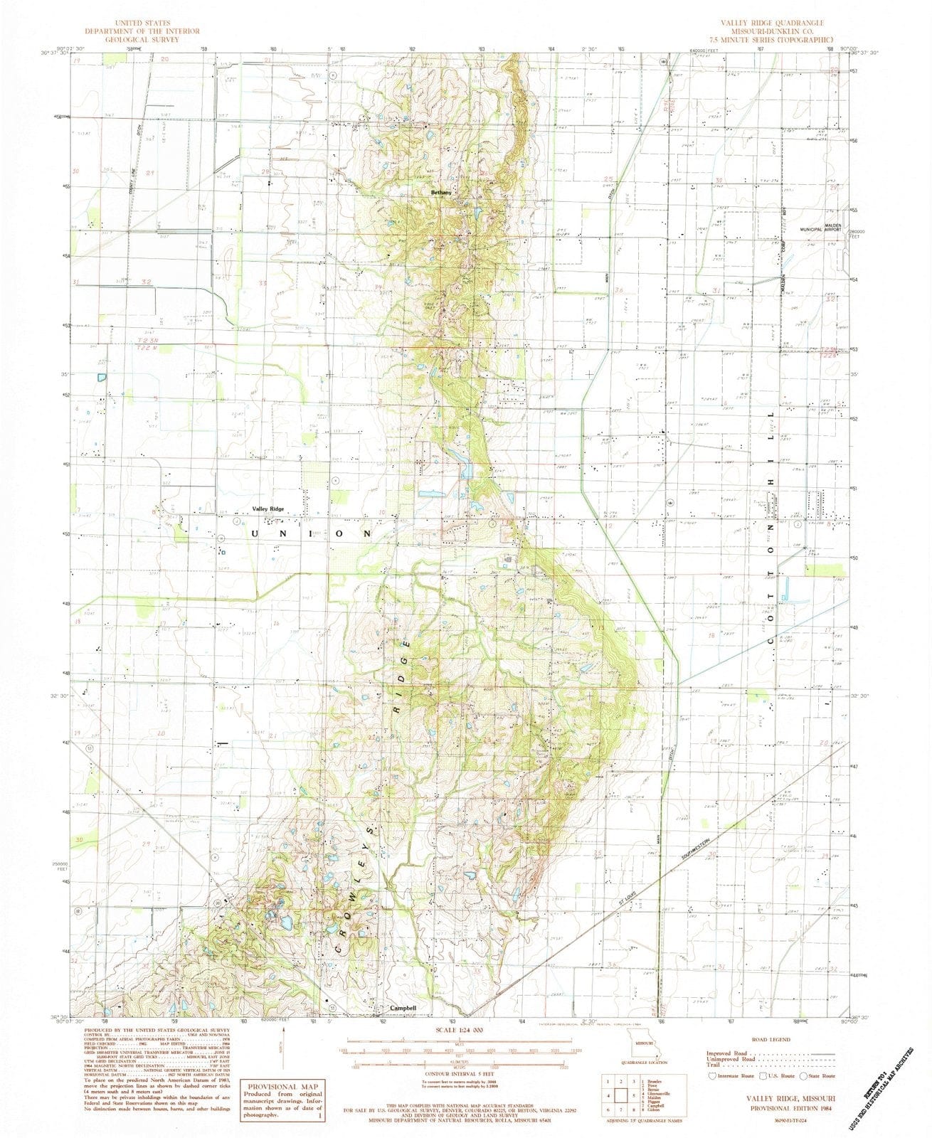 1984 Valley Ridge, MO - Missouri - USGS Topographic Map