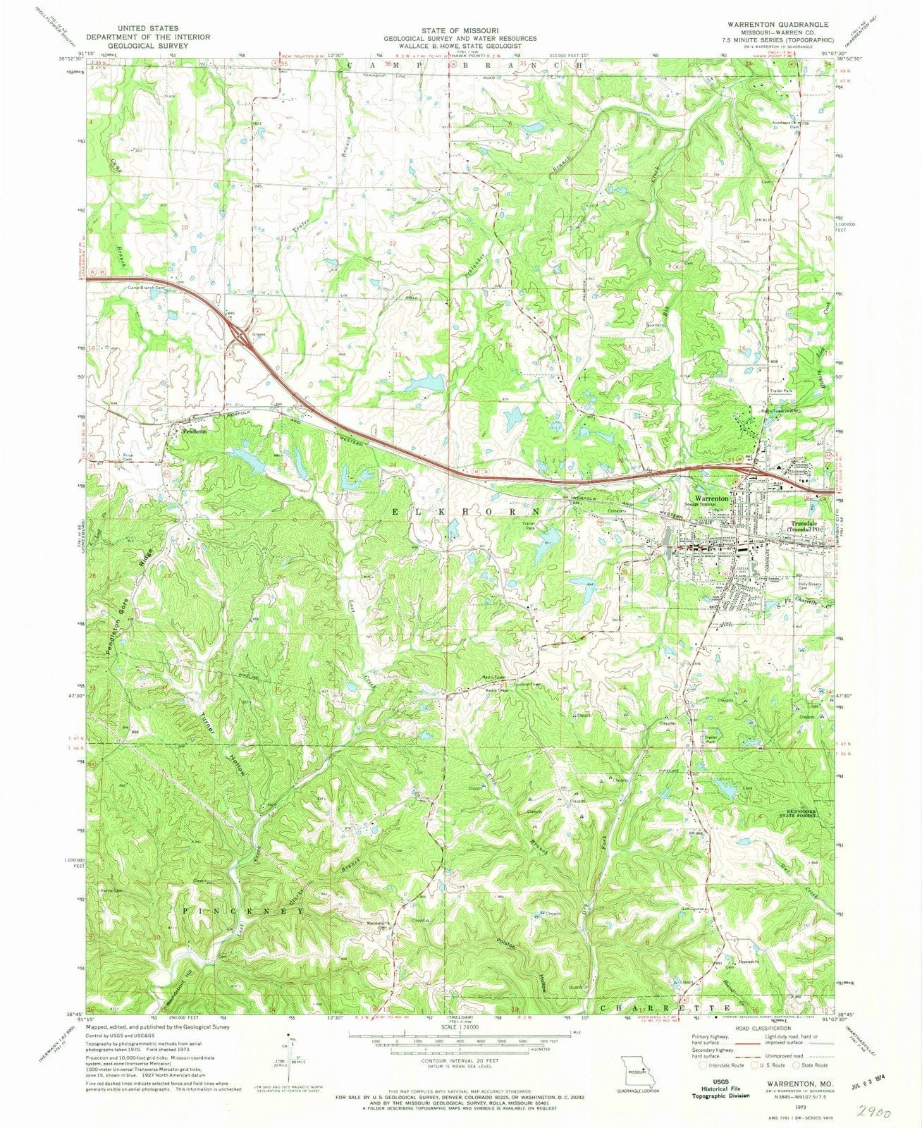 1973 Warrenton, MO - Missouri - USGS Topographic Map