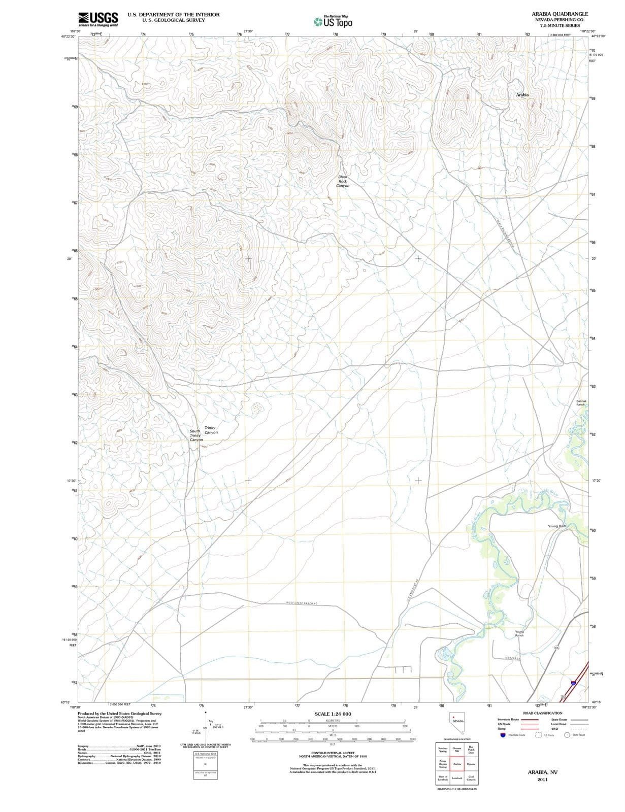 2011 Arabia, NV - Nevada - USGS Topographic Map