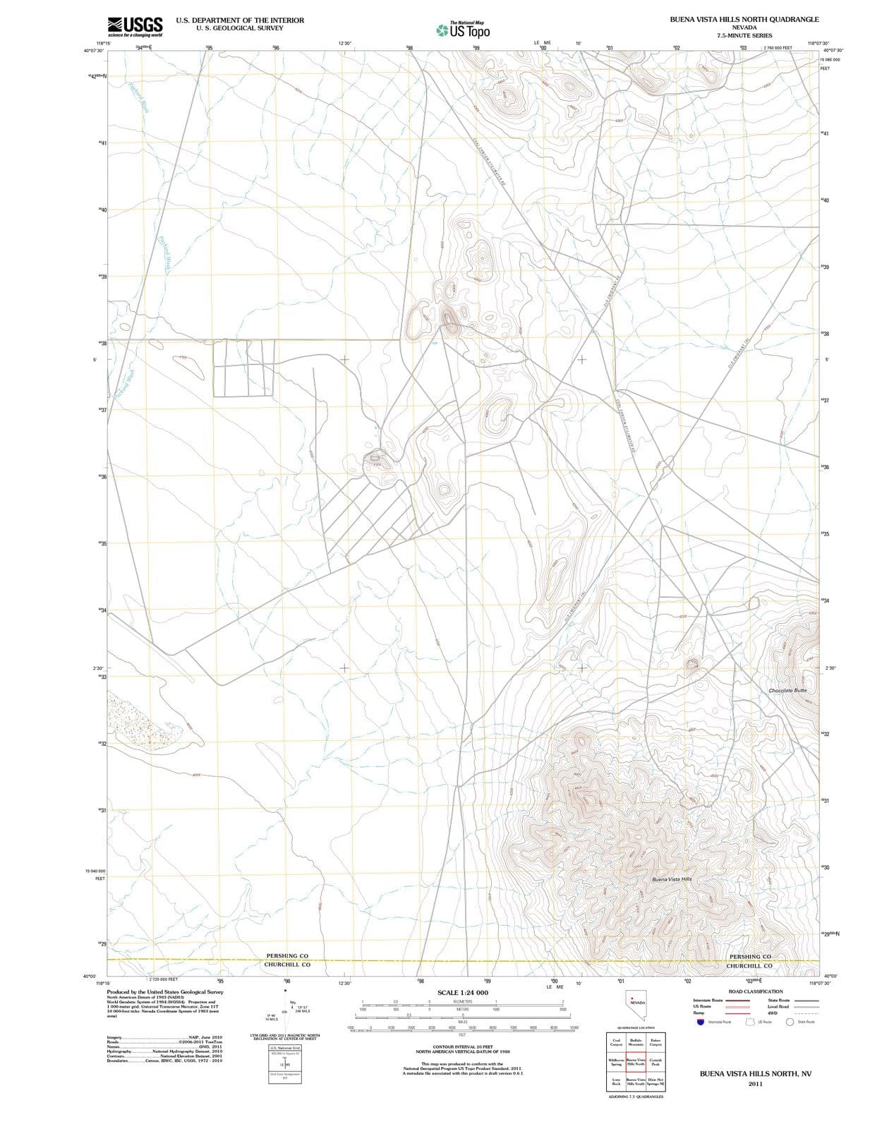 2011 Buena Vista Hills North, NV - Nevada - USGS Topographic Map