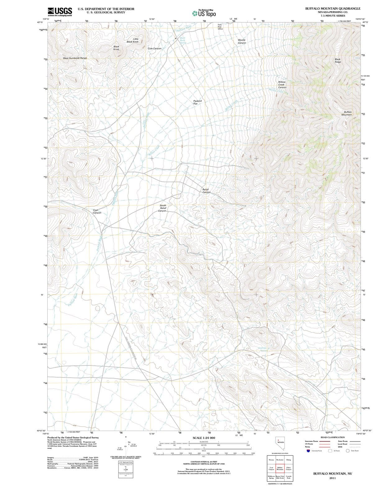 2011 Buffalo Mountain, NV - Nevada - USGS Topographic Map