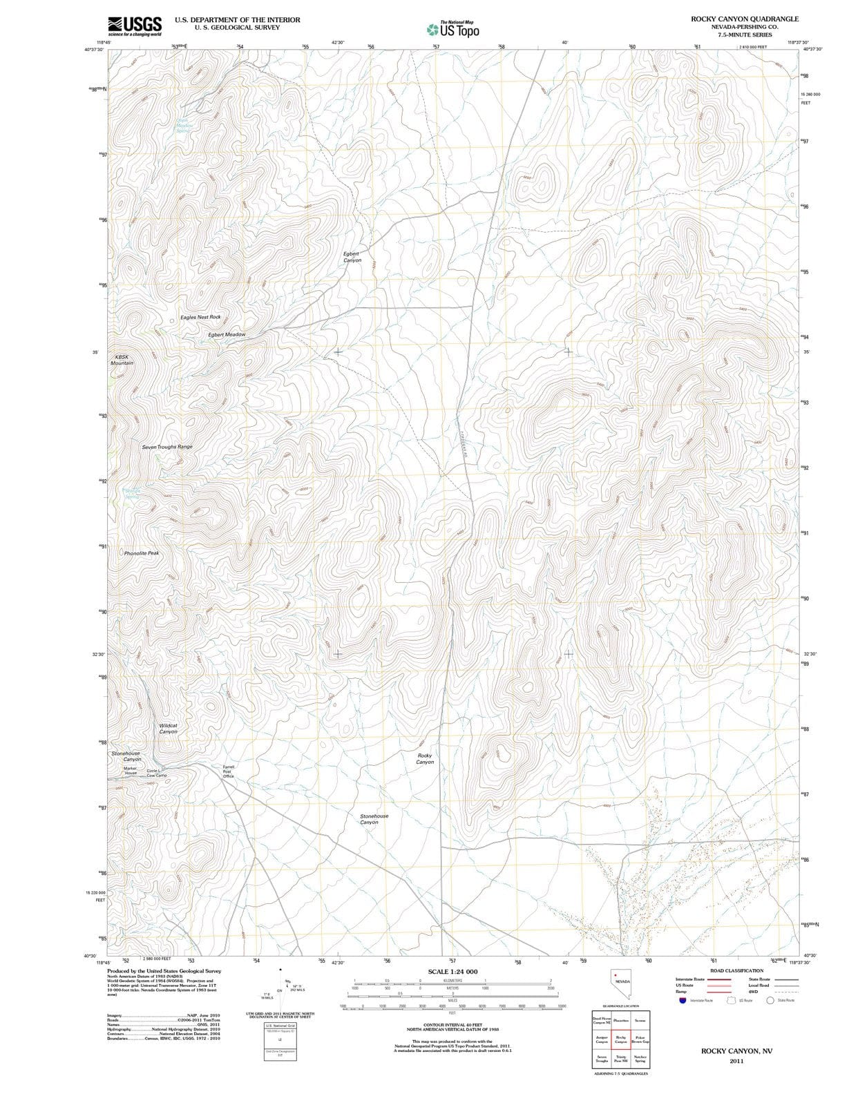 2011 Rocky Canyon, NV - Nevada - USGS Topographic Map