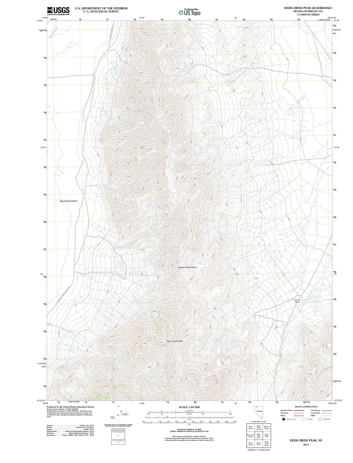 2011 Deer Creek Peak, NV - Nevada - USGS Topographic Map