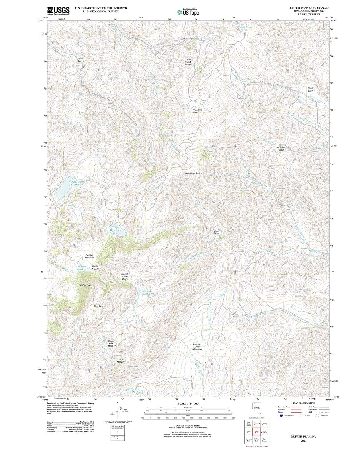 2011 Duffer Peak, NV - Nevada - USGS Topographic Map