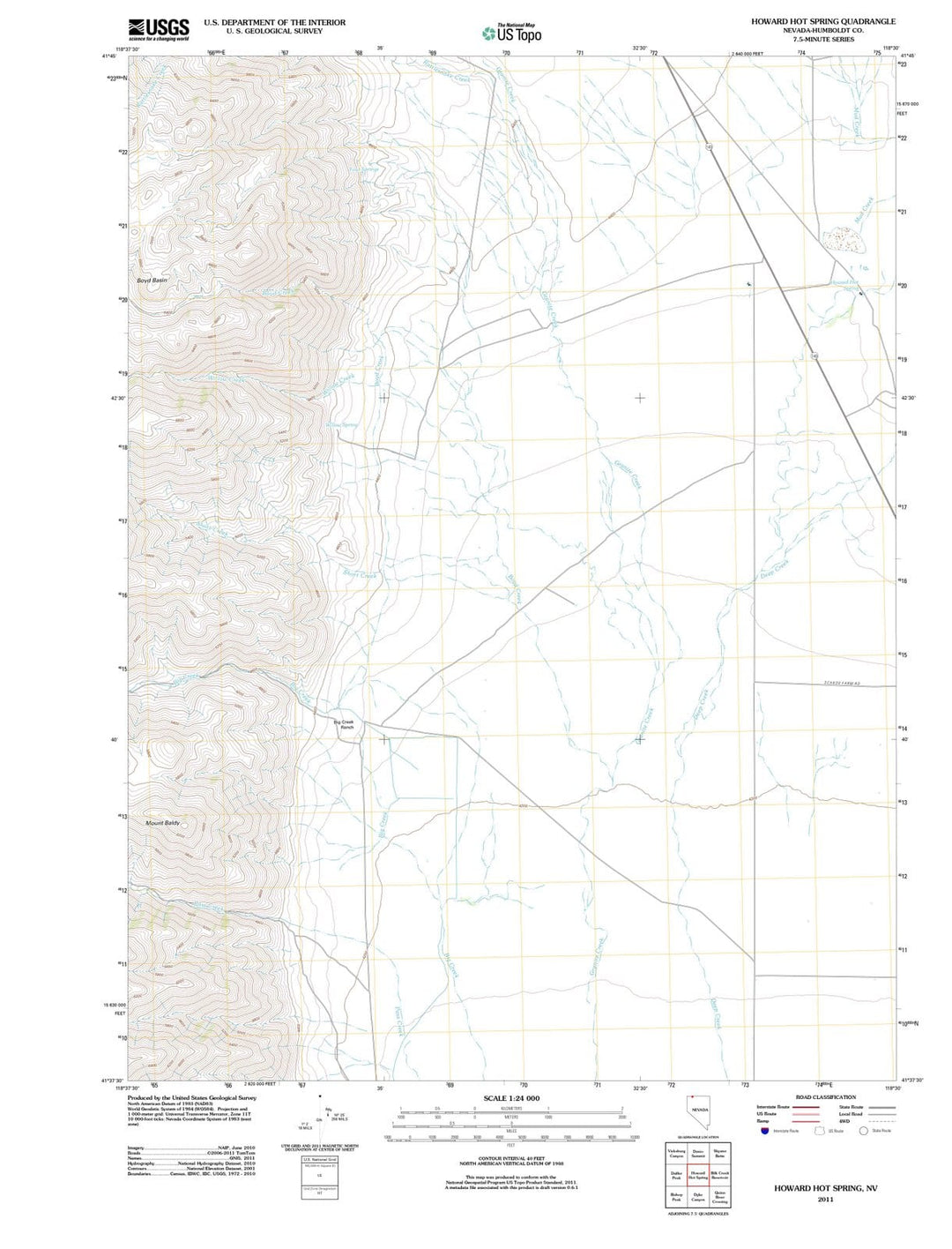 2011 Howard Hot Spring, NV - Nevada - USGS Topographic Map