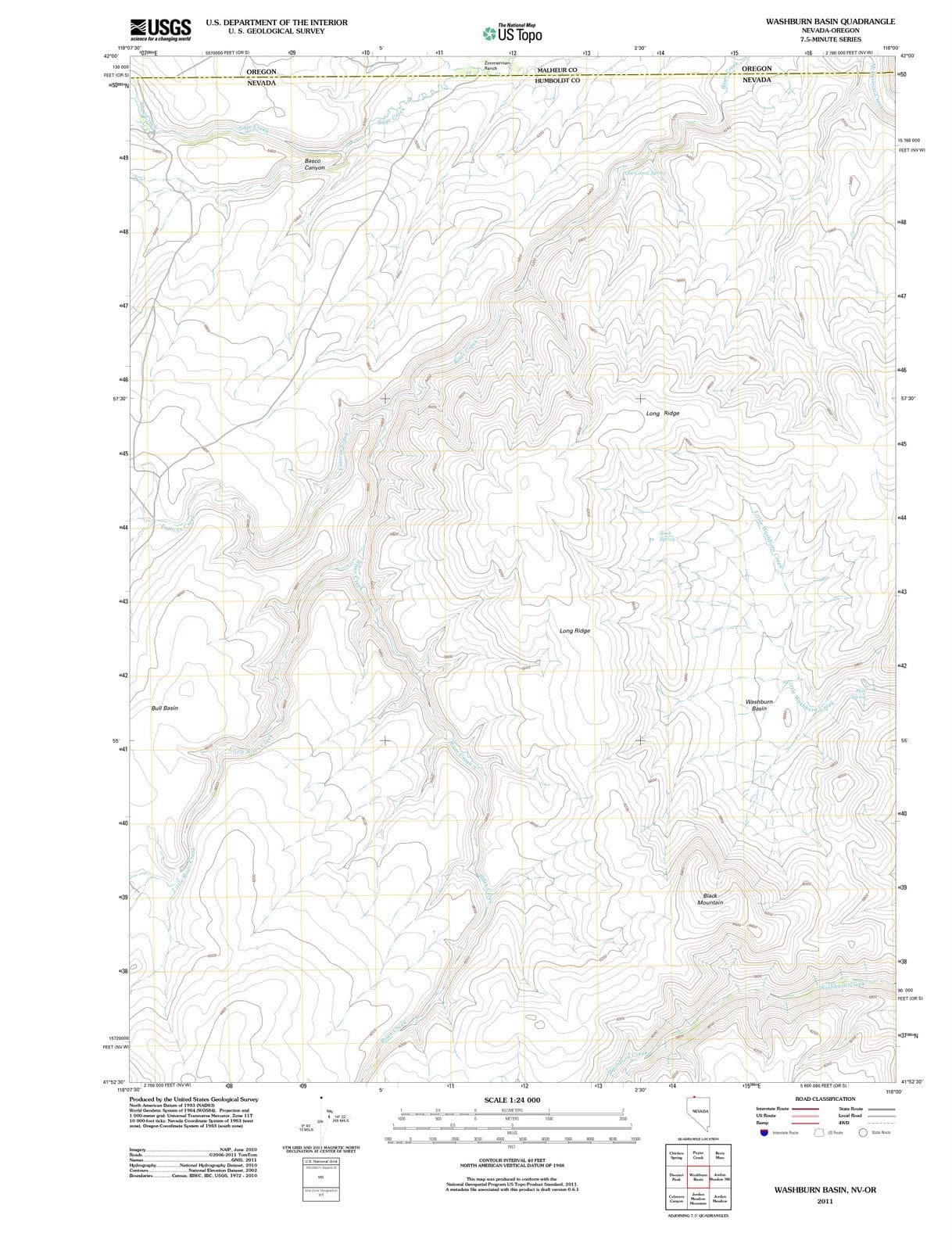 2011 Washburn Basin, NV - Nevada - USGS Topographic Map