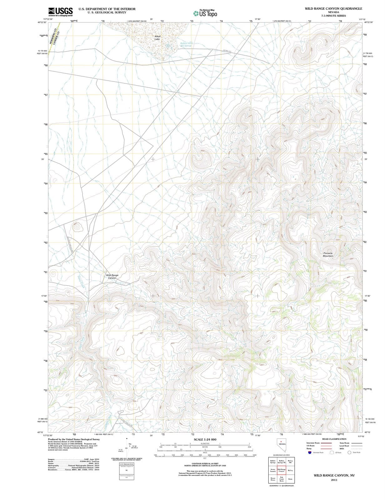 2011 Wild Range Canyon, NV - Nevada - USGS Topographic Map