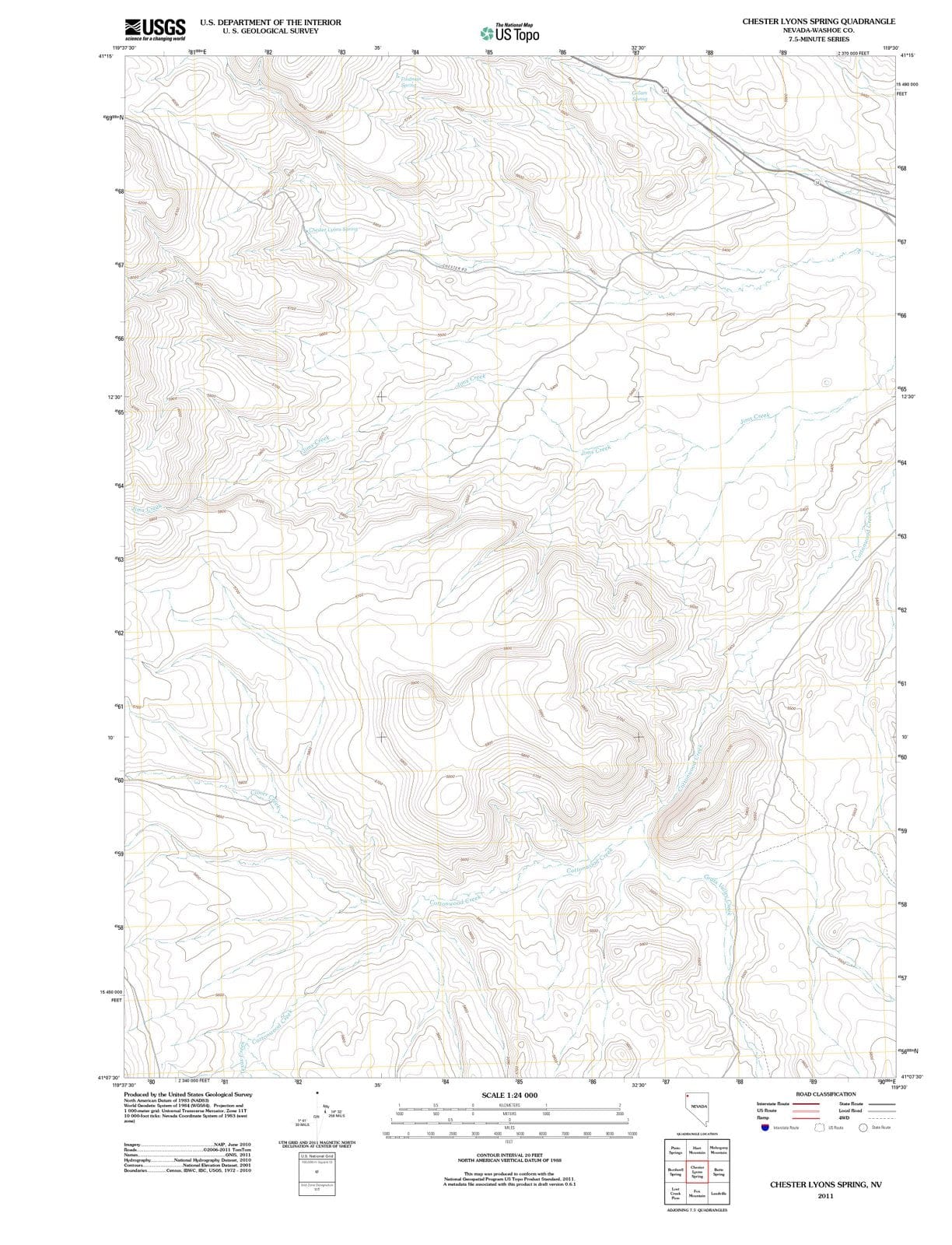 2011 Chester Lyons Spring, NV - Nevada - USGS Topographic Map