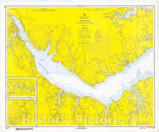 Historic Nautical Map - Neuse River, 1969 NOAA Chart - North Carolina (NC) - Vintage Wall Art