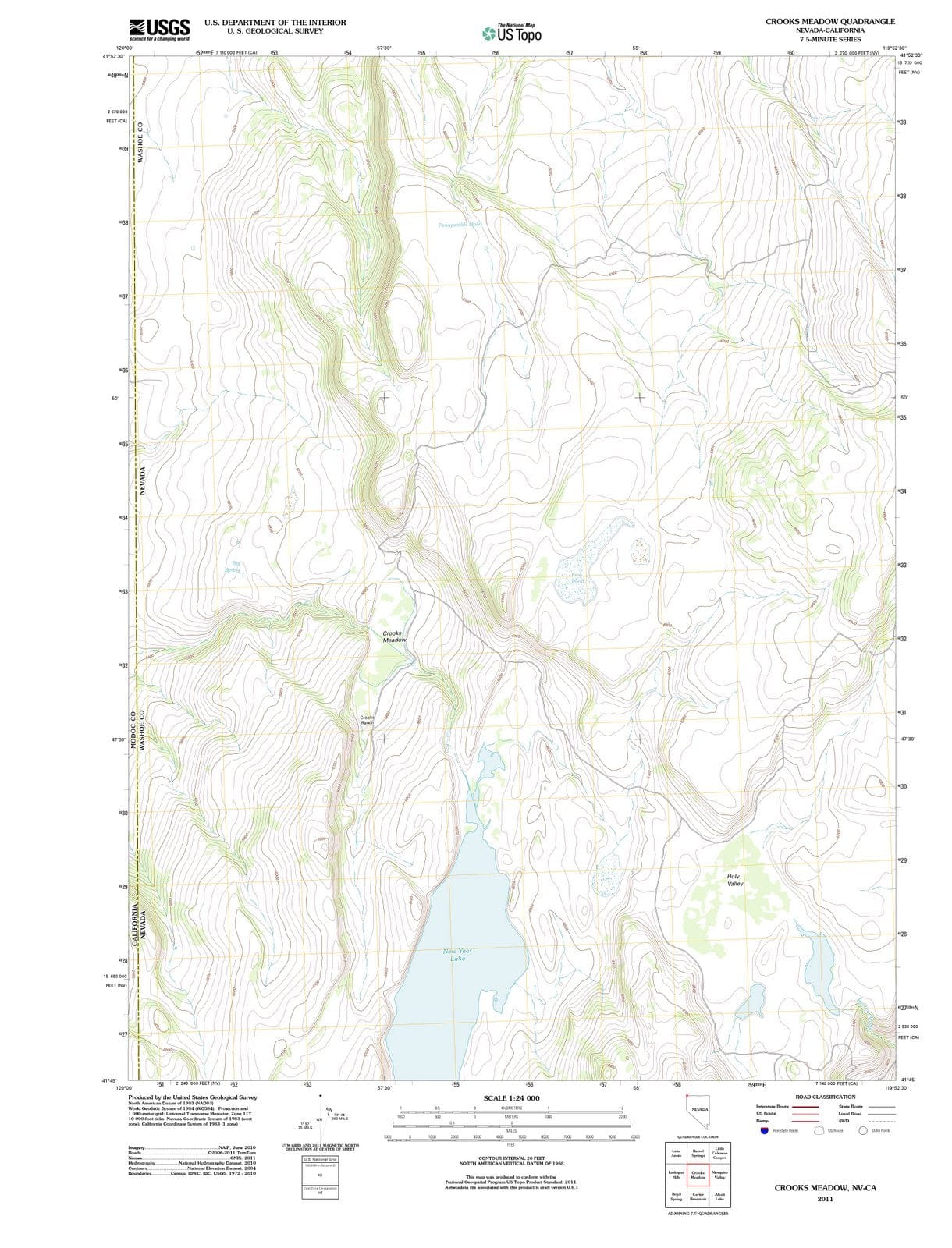 2011 Crooks Meadow, NV - Nevada - USGS Topographic Map