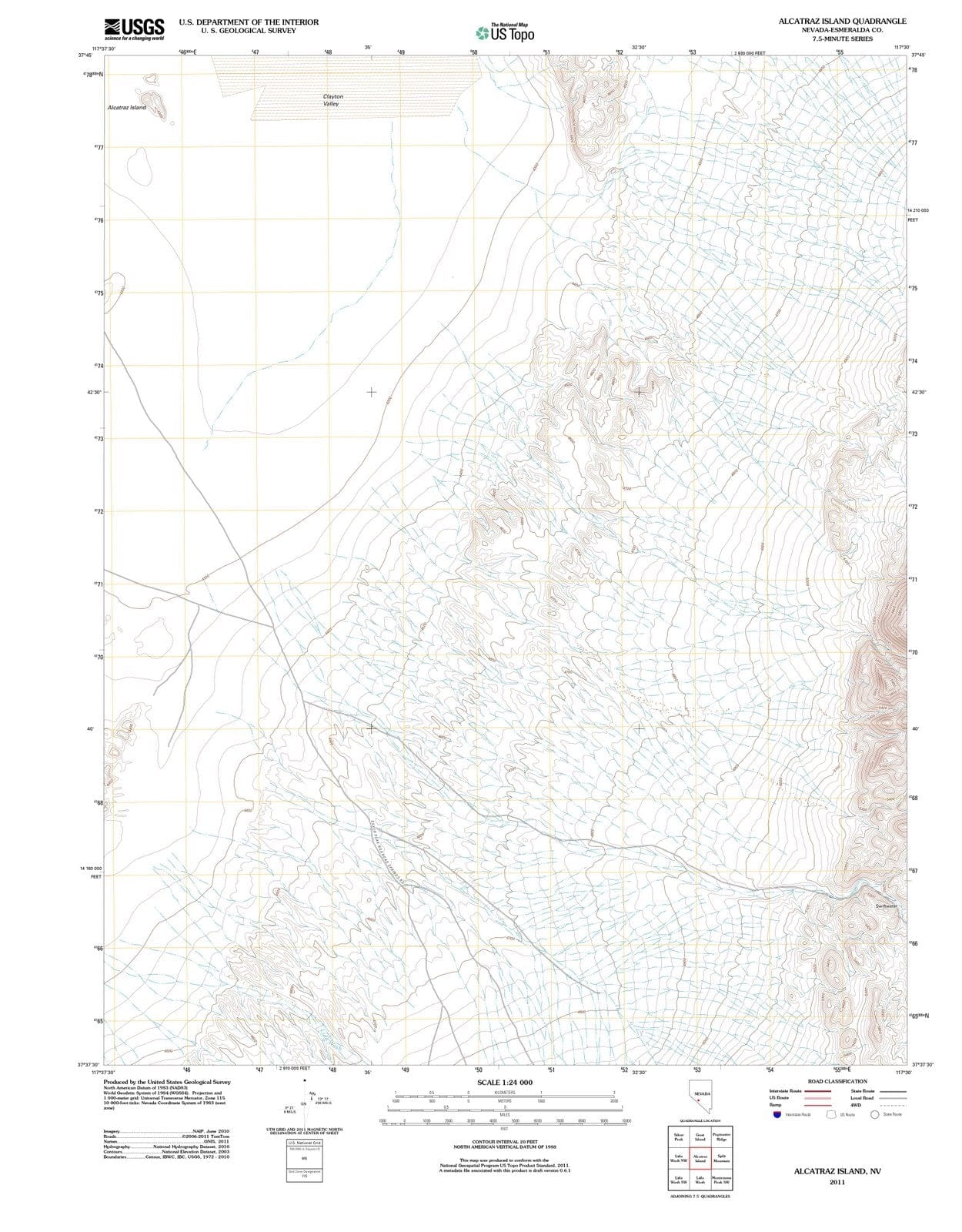 2011 Alcatraz Island, NV - Nevada - USGS Topographic Map