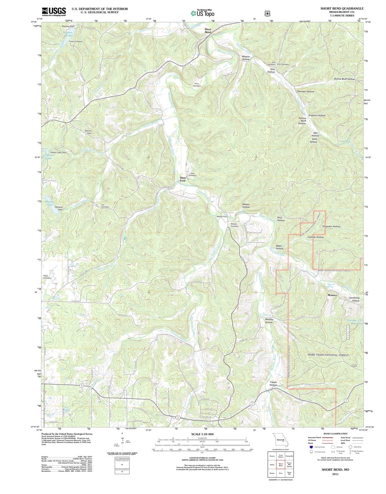2011 Short Bend, MO - Missouri - USGS Topographic Map