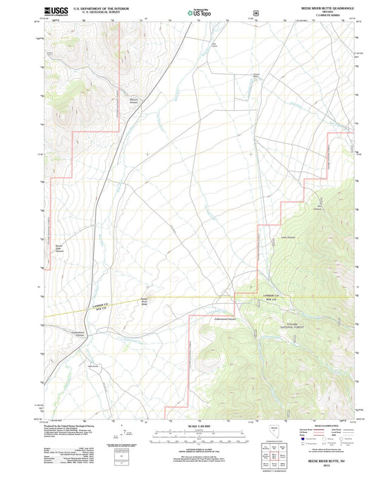 2012 Reese River Butte, NV - Nevada - USGS Topographic Map