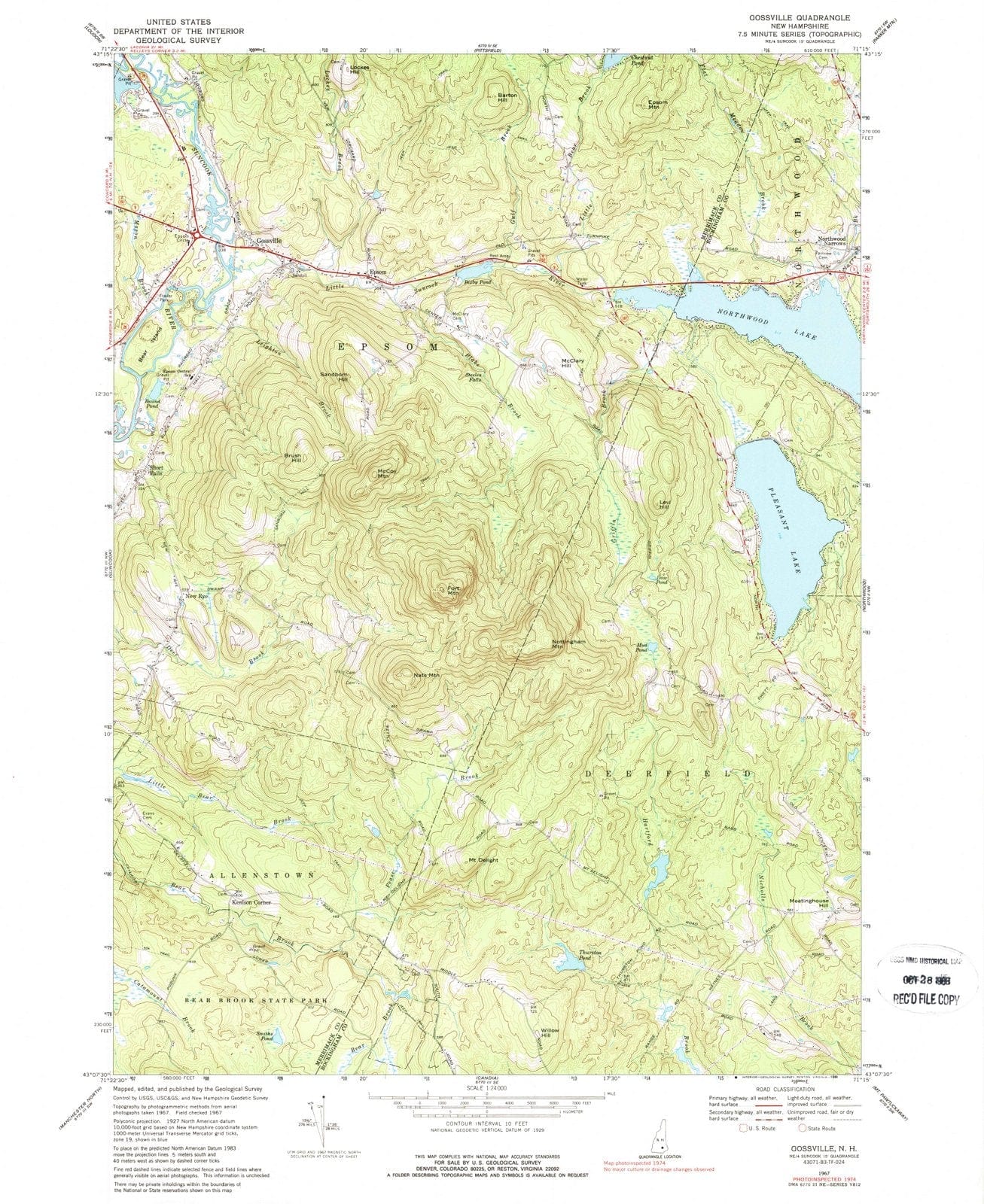 1967 Gossville, NH - New Hampshire - USGS Topographic Map