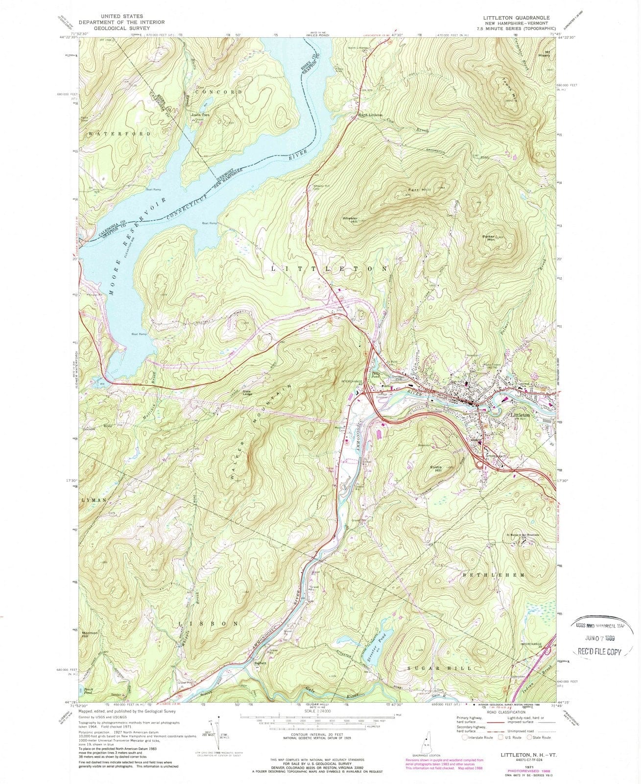 1971 Littleton, NH - New Hampshire - USGS Topographic Map