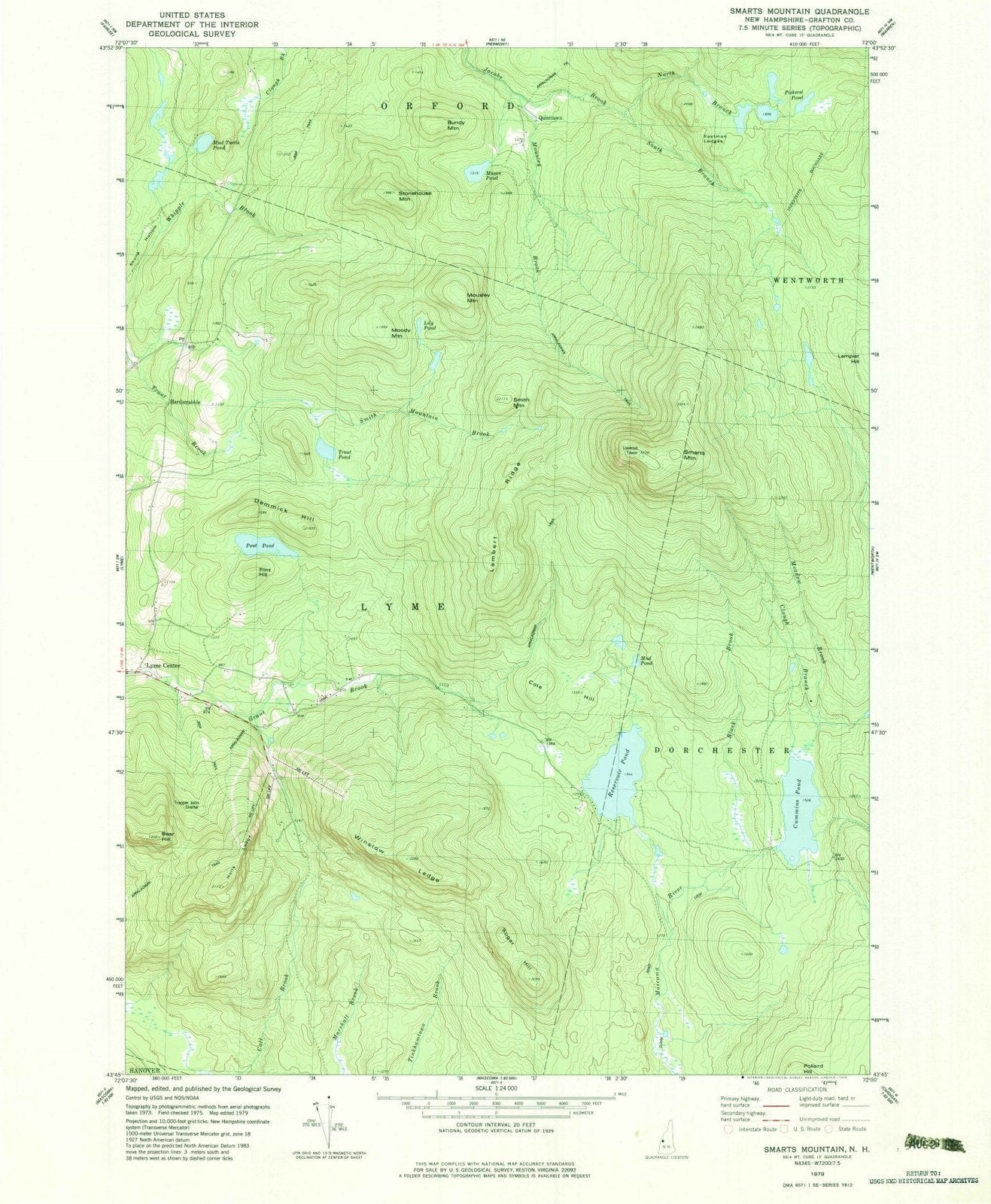 1979 Smarts Mountain, NH - New Hampshire - USGS Topographic Map