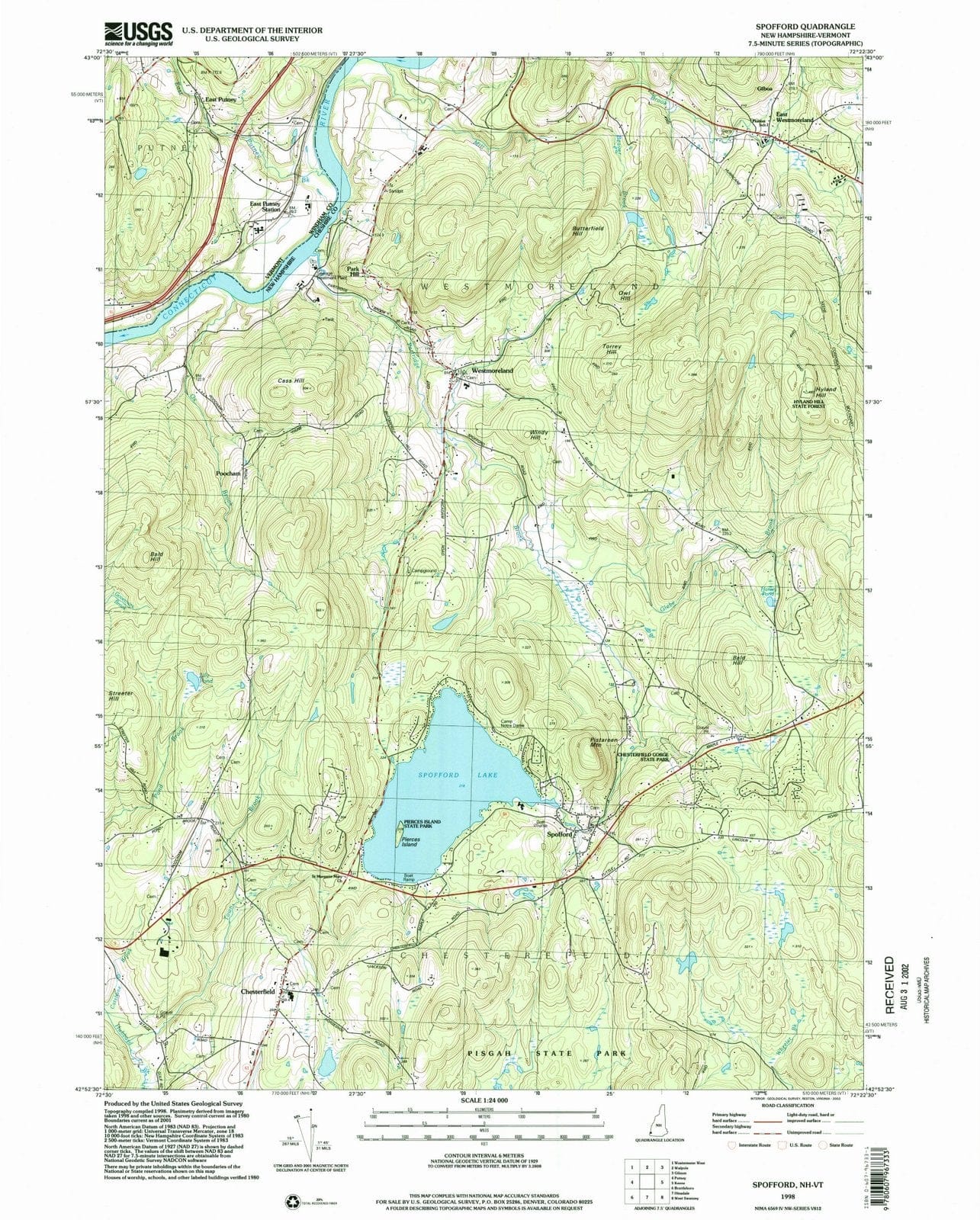 1998 Spofford, NH - New Hampshire - USGS Topographic Map