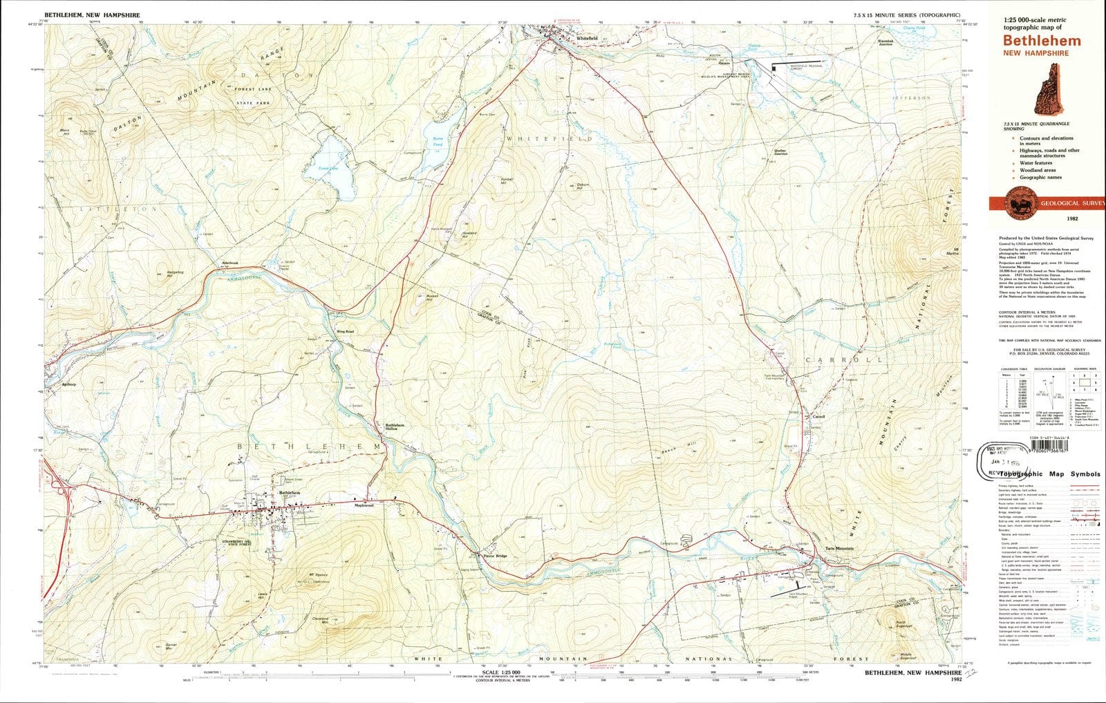 1982 Bethlehem, NH - New Hampshire - USGS Topographic Map