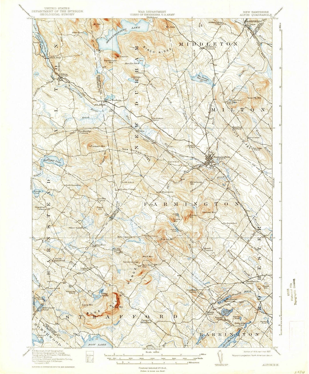 1919 Alton, NH - New Hampshire - USGS Topographic Map