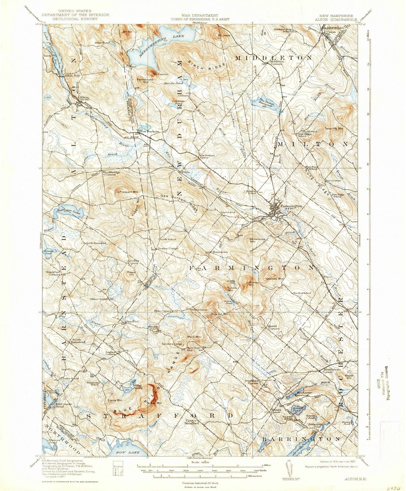 1919 Alton, NH - New Hampshire - USGS Topographic Map