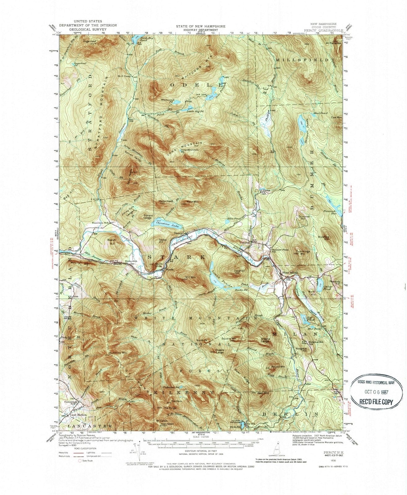 1930 Percy, NH - New Hampshire - USGS Topographic Map